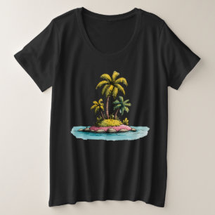 Ile tropicale Vibes Palm Tree T-Shirt graphique
