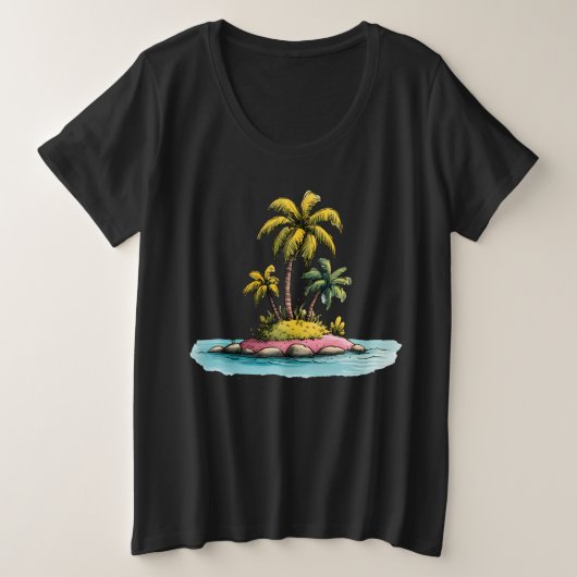 Ile tropicale Vibes Palm Tree T-Shirt graphique (Design devant)