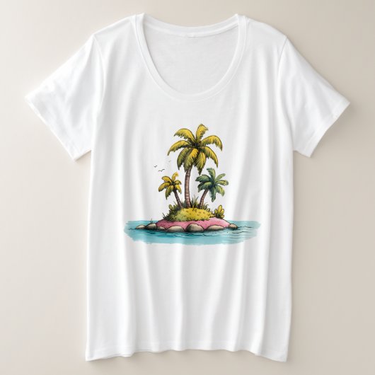 Ile tropicale Vibes Palm Tree T-Shirt graphique (Design devant)
