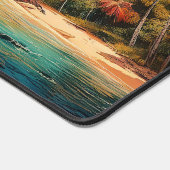 Ile vintage hawaïenne, palmier, bateau, rose (Coin)