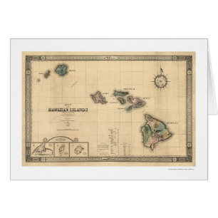 Îles de la carte d'Hawaï Giles - 1876