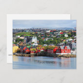 Iles Féroé, vue panoramique sur Torshavn, carte (Devant / Derrière)
