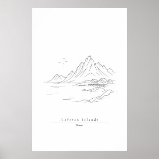 Îles Lofoten Minimalistes Impression d'Art en Lign