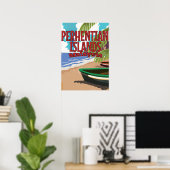 Îles Perhentian Malaisie affiche de voyage vintage (Bureau à domicile)