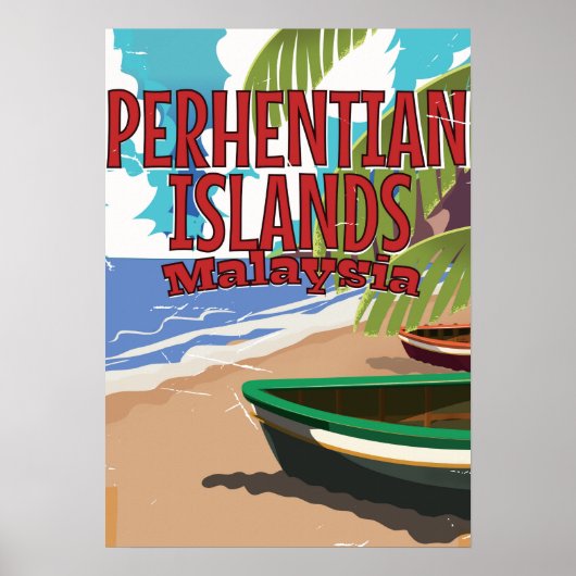 Îles Perhentian Malaisie affiche de voyage vintage (Devant)