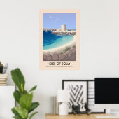 Îles Scilly Cornouailles AONB Affiche de voyage (Bureau à domicile)