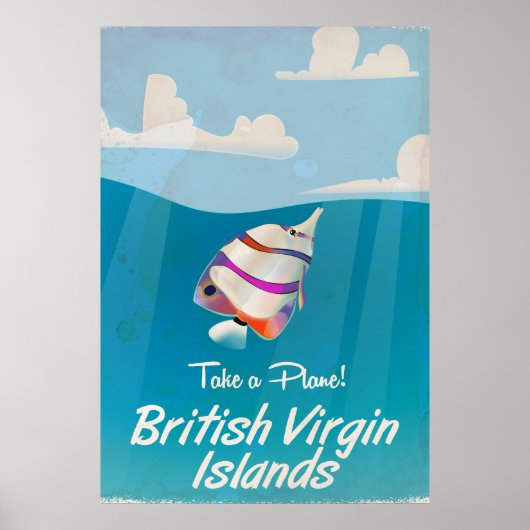 Îles Vierges britanniques Affiche de vacances vint (Devant)