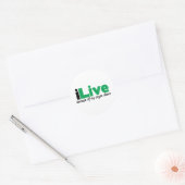 iLive-transplantatie Ronde Sticker (Envelop)