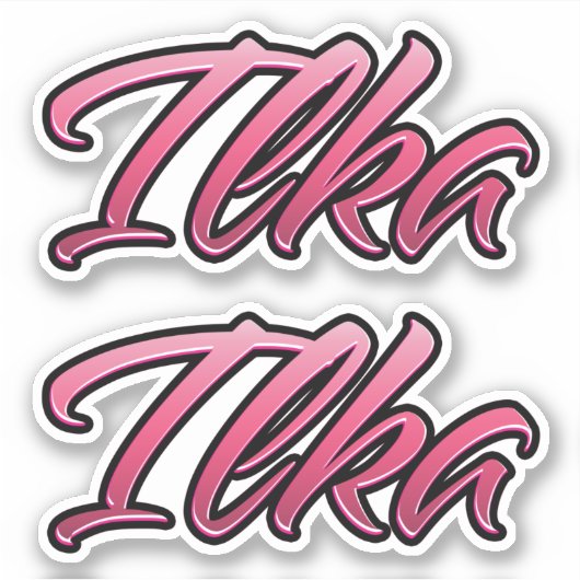 Ilka décoloré autocollant rose (Devant)