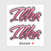 Ilka décoloré autocollant rose (Feuille)