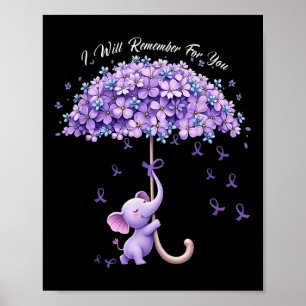 Ill Remember For You Paarse olifant Heimers Aware Poster