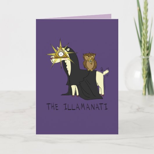 Illamanati Llama Illuminati Carte de voeux amusant (Devant)