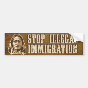 Illegale Bumpersticker voor immigratie stoppen
