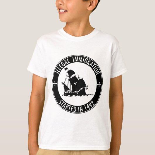 illegale immigratie begon in 1492 t-shirt (Voorkant)