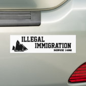 Illegale immigratie bumpersticker (Op auto)