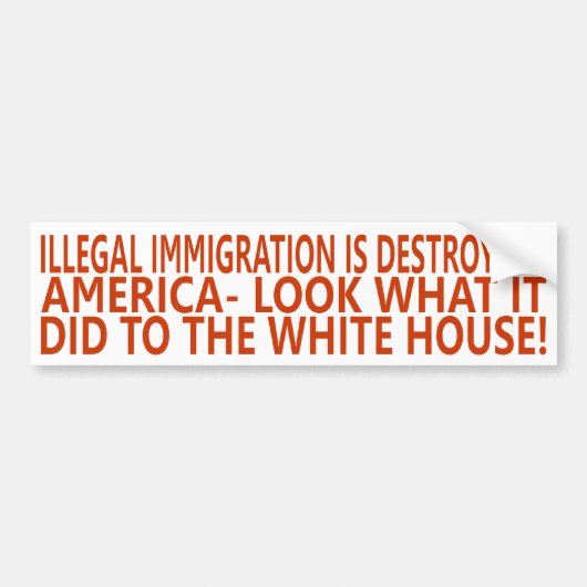 ILLEGALE IMMIGRATIE VERNIETIGT AMERIKA BUMPERSTICKER (Voorkant)