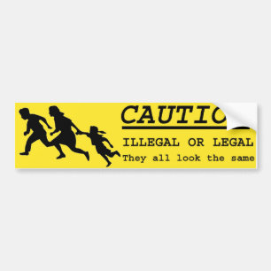 Illegale of legale Bumpersticker voor het overstek