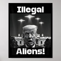 Illegale vreemdelingen. Trump Selfie, Alien en UFO