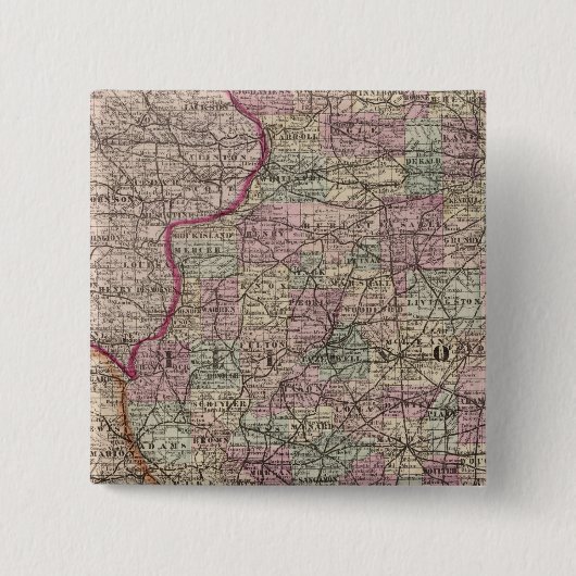 Illinois 10 vierkante button 5,1 cm (Voorkant)