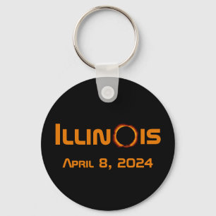 Illinois 2024 totale zonsverduistering sleutelhanger