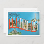 Illinois  Big Letters Briefkaart (Voorkant / Achterkant)
