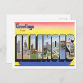 Illinois  Big Letters Briefkaart (Voorkant / Achterkant)