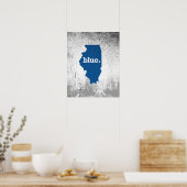 ILLINOIS BLUE STAAT POSTER (Keuken)