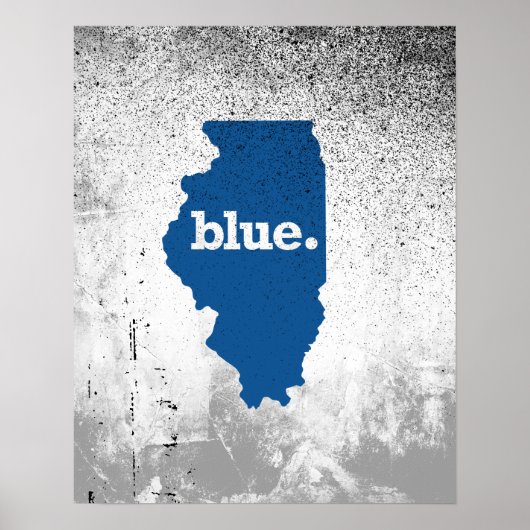 ILLINOIS BLUE STAAT POSTER (Voorkant)