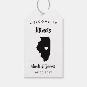 Illinois bruiloft welkomsttas Labels voor hotelgas Cadeaulabel