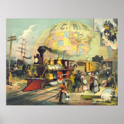Illinois Central Railroad 1882 Poster (Voorkant)