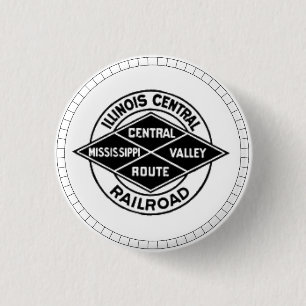Illinois Central Railroad Logo Button