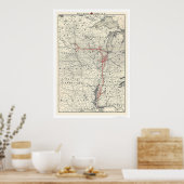 Illinois Central Railroad Map 1892 Poster (Keuken)