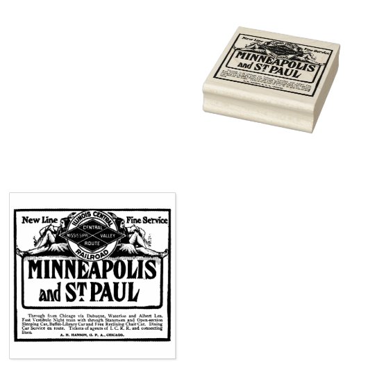 Illinois Central Railroad Minneapolis en St. Paul Rubberstempel