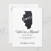 Illinois Chalkboard State Kaart Verhuizen Briefkaa (Voorkant / Achterkant)