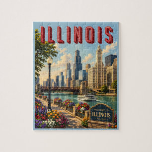 Illinois Chicago-rivier Legpuzzel