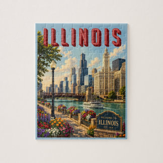 Illinois Chicago-rivier Legpuzzel