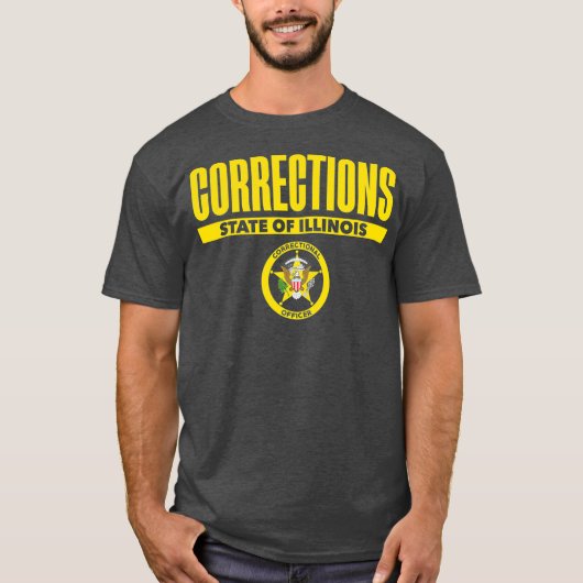 Illinois Correctional Officer Thin Grey Line T-shirt (Voorkant)