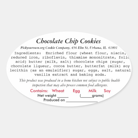 ILLINOIS Cottage Droit Étiquette boulangerie, bomb (Devant)