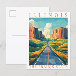 Illinois de Prairie State Verenigde Staten Travel Briefkaart