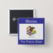 Illinois Flag Button (Voorkant /achterkant)