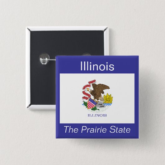 Illinois Flag Button (Voorkant /achterkant)