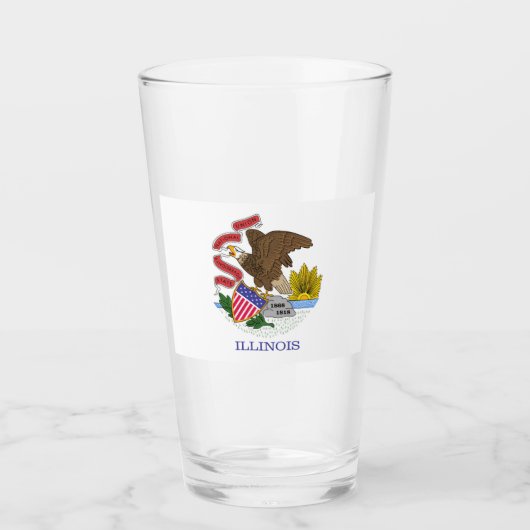 Illinois Flag Glas (Voorkant)