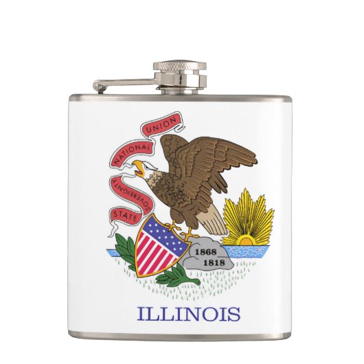 Illinois Flag Heupfles (Voorkant)