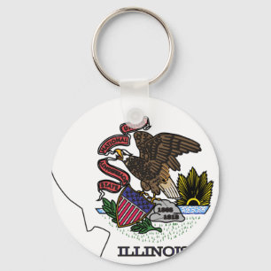 Illinois Flag Map Sleutelhanger