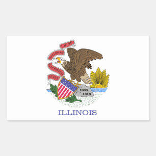 Illinois Flag Rechthoekige Sticker