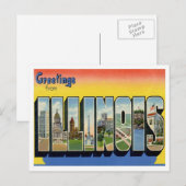 Illinois Greetings uit de Verenigde Staten Briefkaart (Voorkant / Achterkant)