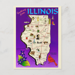  Illinois Groeten Briefkaart