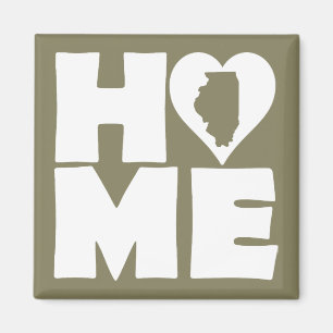 Illinois Home Heart State Fridge Magnet Magneet