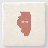 Illinois Home red Stenen Onderzetter (Voorkant)