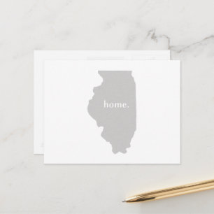Illinois home silhouette state map briefkaart